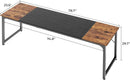 80 Inch Rustic Brown And Black Gaming Desk With Storage
