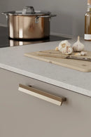 Modern Brushed Bronze "Vis a Vis" Cabinet Knob and Drawer Pulls
