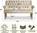 Beige Linen Loveseat Sofa With Sinuous Spring Support