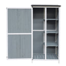 54' Two-Tone Storage Shed - Gray & White Design with Sloped Roof & 5 Customizable Compartments