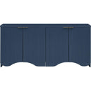 Vertical Stripes and Wavy Design of a Four-Door Cabinet Cabinet Suitable for Hallway, Entryway, Living Room