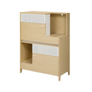 Furniture Style Multi-use Natural Cat Litter Box House with Flip-down Door, MDF & Metal, 31.4' x 15.7'
