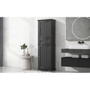 Tall Bathroom Storage Cabinet, Freestanding Storage Cabinet with Drawer and Adjustable Shelf, MDF Board with Painted Finish, Black