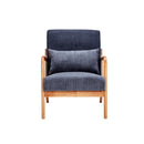 Mid-Century Modern Accent Chair, Arm Chair Living Room Chairs with Pillow Upholstered Reading Chair with Solid Wood Frame &  Living Room Bedroom Balcony (Antique Dark Grey)