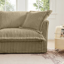 Set of 2 Slipcovered Armchairs,Deep Seat Accent Chair Set for Living Room, Reading Room, Bedroom and Working Spaces,Armchair Sets with Large Soft Pillows,Camel Corduroy Fabric