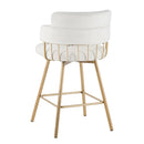 26' Counter Height Bar Stools Set of 2, 180° Swivel Upholstered Barstools with Backs and Metal Legs, Bar Stools for Kitchen Island, Cafe, Pub,