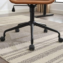 Mid-Century Modern Office Chair,Rolling Swivel Height Adjustable Ergonomic Chair with Frame/Arms, Back Support Home Desk Chair for Living Room,Studying (Brown)