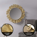 Round Wall Mirror 30.5 Inch Iron Eden Gold For Living Room