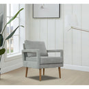 Mid-Century Armchair, 2pcs, Accent Chair with Wood Legs & Soft Cushion for Living Room, Bedroom, Home Office, Study, Grey