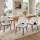 Modern PU Leather Upholstered Dining Chairs Set of 2, White, Metal Legs, 21x24.75x32 inches