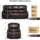 Three Seater Recliner Sofa Set Oversize Chair Removable Console Living Room Furniture For Comfort