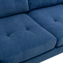 Elegant Convertible L-Shape Sectional Sofa Couch with Movable Ottoman, Velvet Upholstery, Blue