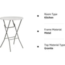 Round Folding Bar Table White 43 Inch Height Plastic