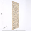 Floral Hand Carved Mandala Rectangle Wall Decor With Mirror - Antique Brown / White