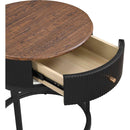 Round Nightstand with Drawer, 19.68 Inch Wood End Table with Storage, Small Table or Living Room, Bedroom and Small Spaces