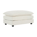 Chenille Fabric Ottomans Footrest to Combine with 2 Seater Sofa, 3 Seater Sofa and 4 Seater Sofa, White Chenille