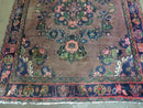3 x 7 Antique Persian Hamadan Nahavand Rug, Tribal Runner Rug , Handmade Oriental Wool Rug, Vegetable Dyed, Purple-Red & Dark Blue, 3x7 Rug