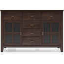 Chestnut Brown Contemporary Sideboard With Glass Doors