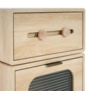 MDF CREATIVE ROTATABLE ROBOT STORAGE SIDE TABLE, NATURAL COLOR