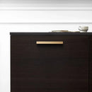 Straight Brushed Brass "Elan" Knob and Drawer Pulls