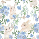 Fashionable Hares between Flowers Wallpaper Smart High-Quality