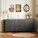 9 Drawer Dresser TV Stand for 55 Inch TVs Black Storage