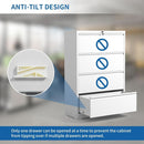 Lateral File Cabinet 4 Drawer White Metal With Locks