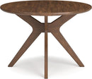 Traditional Round Dining Table Seats 4 Brown Finish