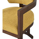 Indoor Upholstered Wood Dining Chair(Set of 2),Yellow+Walnut