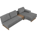 114" L-shaped Sofa Sectional Sofa with Two USB Ports and Two Power Sockets, a Storage Drawer and a Reversible Chaise Lounge for Living Room, Grey