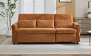 2-in-1 Sofa 82' Three-seater Sofa with Sofa Bed and Reversible Recliner, Orange Chenille