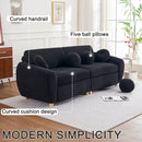 Modern Sofa for Living Room, 84' Green Chenille Sofa Couch, Sectional Love Seat Couch, Upholstered Sofa for Apatment Bedroom Home Office