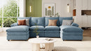 U_STYLE U-Shaped Chenille Sectional Sofa with Adjustable Armrest Pillows - Perfect for Living Rooms, Offices, and Spacious Spaces