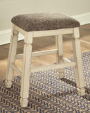 24 Inch Counter Height Upholstered Bar Stool Set Whitewash