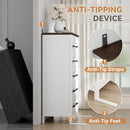 Tall White ChestOfDrawers With Five Drawers WalnutBrown