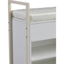 39'Shoe Storage Bench, Entryway Bench with Lift Top Storage Box, Metal and Board Bench for Entryway, Two Tier Shoe Rack Organizer for Entryway, Bedroom, Hallway, Industrial,  white