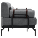 Modern Loveseat Sofa 59' Sofa Couch 2-Seater with USB Ports, Unique Cylindrical Armrests, Grey Chenille