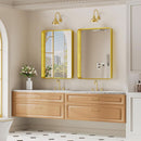 Bathroom Mirror 22x30 Inch Wall Mounted Gold Frame Tempered