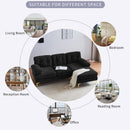 82.6' Modern Sectional Sofas Couches Velvet L-Shaped Couches for Living Room, Bedroom, Black