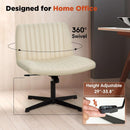 Criss Cross Armless Office Chair Beige Height Adjustable