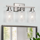 3 Light Brushed Nickel Vanity Light Fixture For Bathroom