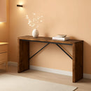 62 Inch Long Rustic Brown Console Table For Entryway