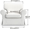 Ektorp Armchair Slipcover Cotton White Replacement Cover