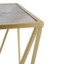 CREATIVE SIMPLE GLASS SIDE TABLE,GOLD+WHITE COLOR