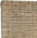 Grey Wicker Dining Chair 18 Inch Rattan Cotton Upholstery