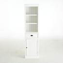 Retro Style 75'' Tall Display Shelf with Cabinet for Hallways Living Room Kitchen - White