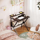 Compact Computer Desk With Monitor Stand 27.5 Inch Black