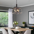 4 Light Farmhouse Vintage Chandelier White Oak Finish
