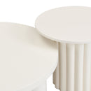 U-Can Modern Coffee Table Set of 2, Round Coffee Table with Cylindrical Leg Design and 1 End Table for Living Room