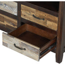 Retro Distressed Wooden TV Stand for TVs up to 65 Inches, Entertainment Center Media Console with 6 Drawers and 3 Shelves for Living room, Brown